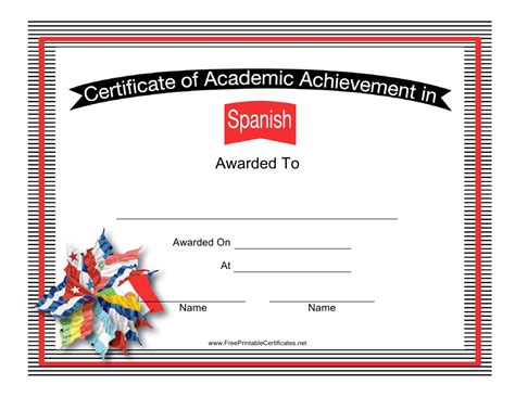 Free Spanish Certificate Templates